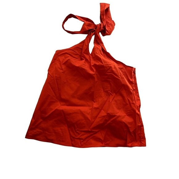 NWT J.Crew Organic Cotton Poplin Red Halter Top M - Picture 7 of 9